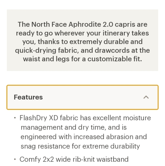 THE NORTH FACE APHRODITE 2.0 CAPRI PANTS - Picture 7 of 10